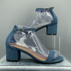 Charles Albert Women’s Block heel Denim Sandals Blue Size 7